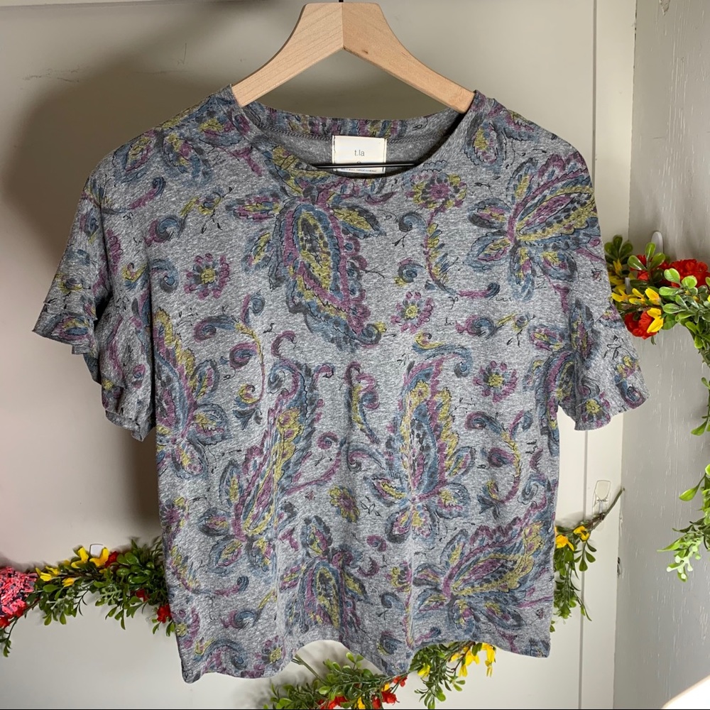 SOLD❌Anthro T.La Paisley Flutter Tee